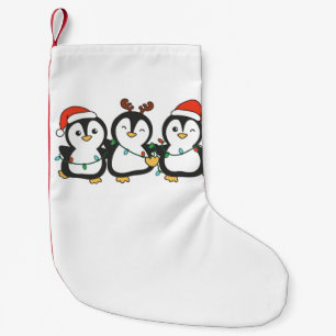 Calcetín Navideño Pequeño Navidades pingüinos animales adoran vacaciones en