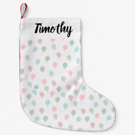 Calcetín Navideño Pequeño Navidades pintados a mano Pine Cones Multicolor