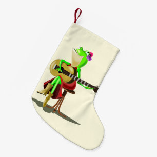 Calcetín Navideño Pequeño Navidades repartiendo rana con guitarra - Diversió
