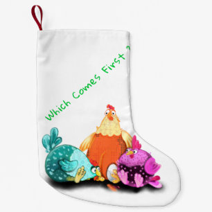 Calcetín Navideño Pequeño Navidades Reprimiendo Pollos Esperando Que El Huev