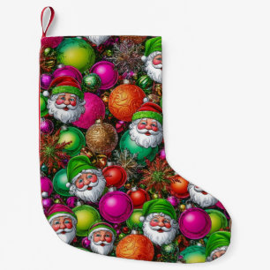 Calcetín Navideño Pequeño Navidades Retro coloridos