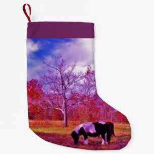 Calcetín Navideño Pequeño Navidades Retro Purple pony Caballo