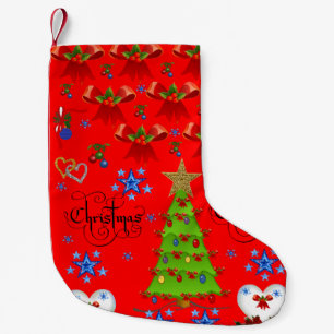 Calcetín Navideño Pequeño Navidades Rojo oscuro