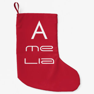 Calcetín Navideño Pequeño Navidades rojos con nombre de monograma de Guay Ti