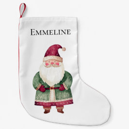 Calcetín Navideño Pequeño Navidades rojos verdes Santa Claus