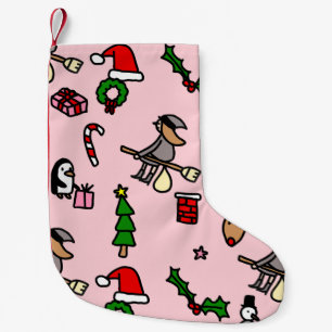 Calcetín Navideño Pequeño navidades rosados befana