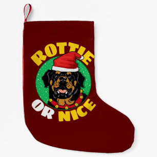 Calcetín Navideño Pequeño Navidades Rottie o Nice Rottweiler