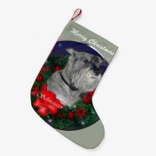 Calcetín Navideño Pequeño Navidades Schnauzer estándar