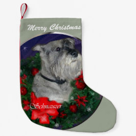 Calcetín Navideño Pequeño Navidades Schnauzer estándar
