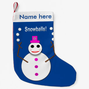 Calcetín Navideño Pequeño Navidades Snowlady Malabando bolas de nieve Person