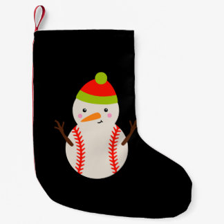 Calcetín Navideño Pequeño Navidades - Snowman de béisbol