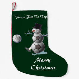 Calcetín Navideño Pequeño Navidades Snowman de la pelota de fútbol