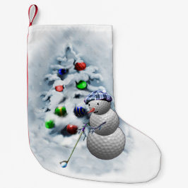 Calcetín Navideño Pequeño Navidades Snowman del Golf Ball