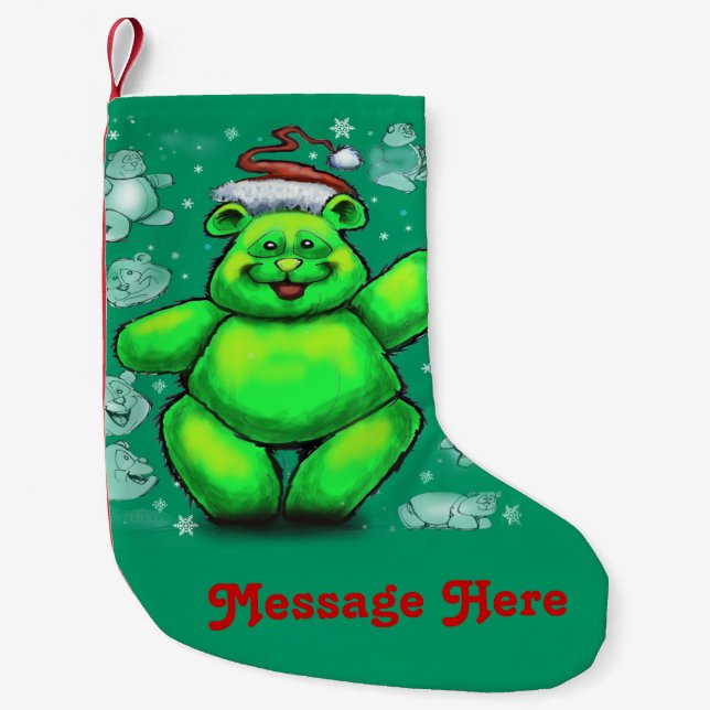 Calcetín Navideño Pequeño Navidades Teddy Bear (Anverso)