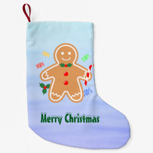 Calcetín Navideño Pequeño Navidades tratan a un hombre de pan de jengibre