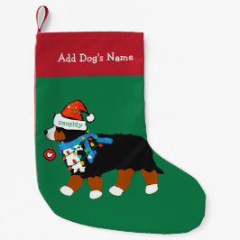 Calcetín Navideño Pequeño Navidades traviesos Bernese Mountain Dog Personali