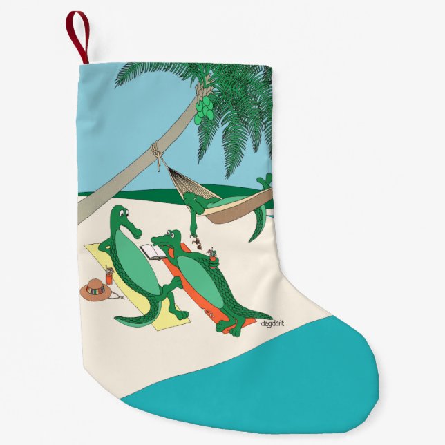 Calcetín Navideño Pequeño Navidades tropicales de Gator (Anverso)