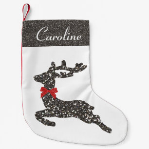 Calcetín Navideño Pequeño Navidades venados en rojo