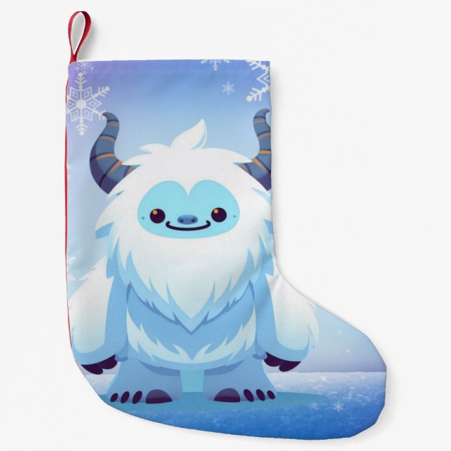 Calcetín Navideño Pequeño Navidades/yeti de invierno (Anverso)
