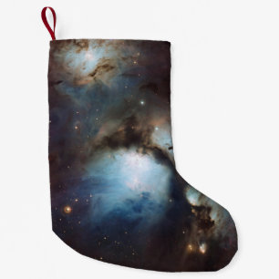 Calcetín Navideño Pequeño Nebulosa Orión Astronomía azul marrón beige cielo