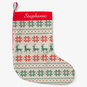 Calcetín Navideño Pequeño Needlepoint Look Navidades Stocking