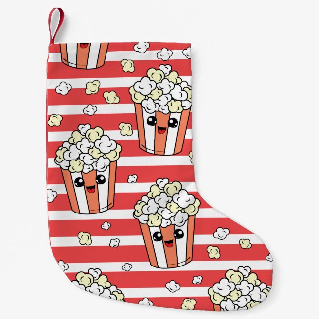 Calcetín Navideño Pequeño Neon Popcorn Kids Pattern (Anverso)