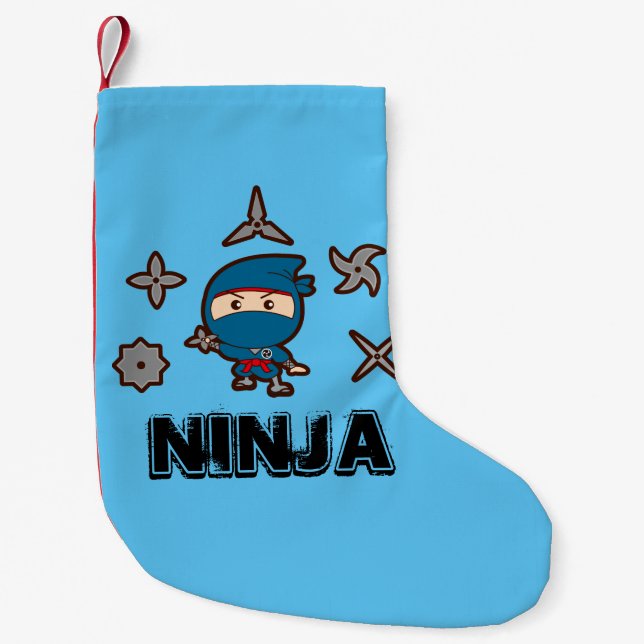 Calcetín Navideño Pequeño Ninja Boy (Anverso)