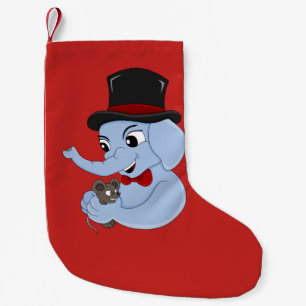 Calcetín Navideño Pequeño Niño personalizado de elefante lindo navidades cal