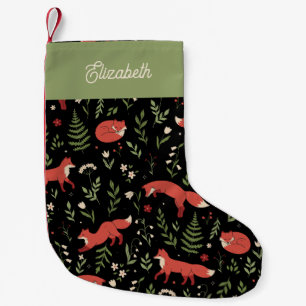 Calcetín Navideño Pequeño Niños Botánicos Personalizados de Woodland Fox