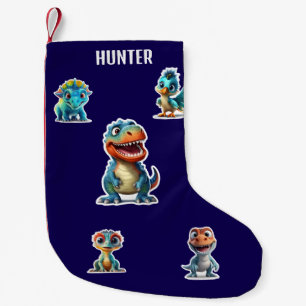 CALCETÍN NAVIDEÑO PEQUEÑO NIÑOS DINOSAURIOS PERSONALIZADOS