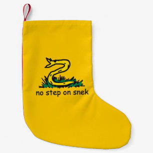 Calcetín Navideño Pequeño No pisar en snek memes parodia de Gadsden SnekRigh