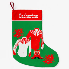 Calcetín Navideño Pequeño Noche de vaca Rodeo Camisetas occidentales