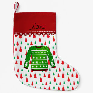 Calcetín Navideño Pequeño Nombrar navidades feos verdes suéter a los hombres