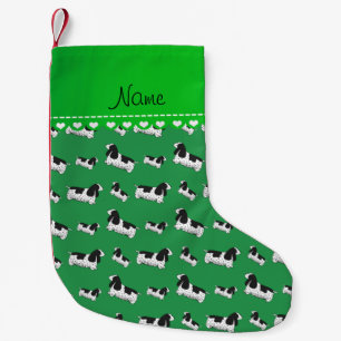 Calcetín Navideño Pequeño Nombrar perro de coquetón verde inglés