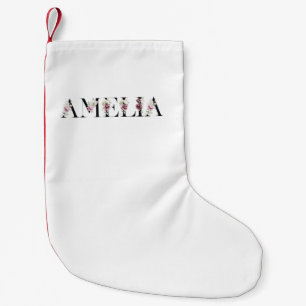 Calcetín Navideño Pequeño Nombre Amelia