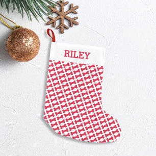 Calcetín Navideño Pequeño Nombre del perro Navidades personalizados con hues