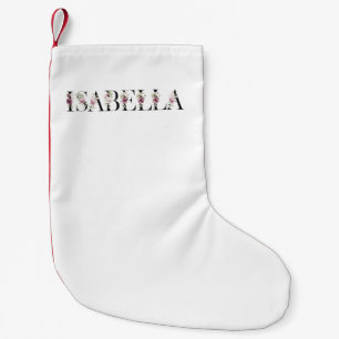 Calcetín Navideño Pequeño Nombre Isabella