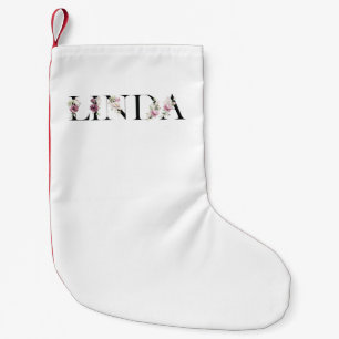 Calcetín Navideño Pequeño Nombre Linda