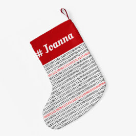 Calcetín Navideño Pequeño Nombre Personalizado Ciencias de la Computación Bi