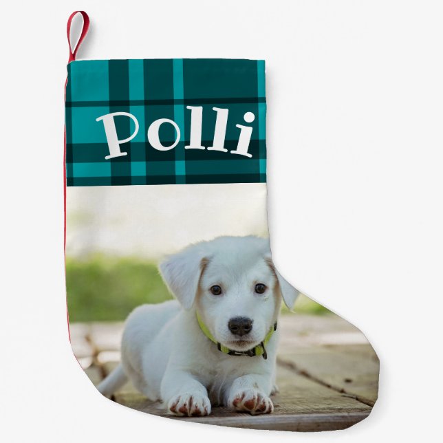 Calcetín Navideño Pequeño Nombre personalizado de existencias de Navidades p (Anverso)