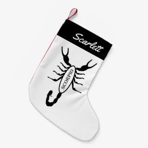 Calcetín Navideño Pequeño Nombre personalizado de la estrella de escorpión n