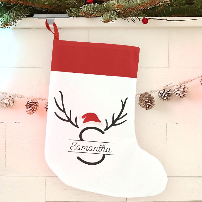 Calcetín Navideño Pequeño Nombre personalizado de los Navidades antimonogram (Subido por el creador)