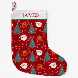 Calcetín Navideño Pequeño Nombre personalizado de los Navidades pequeños San