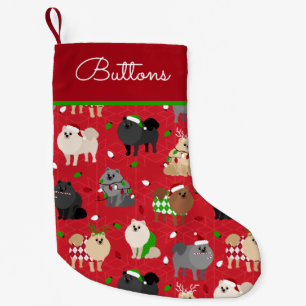 Calcetín Navideño Pequeño Nombre personalizado de navidades Pomeranian