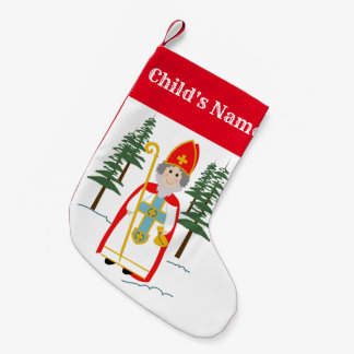 Calcetín Navideño Pequeño Nombre personalizado de San Nicolás