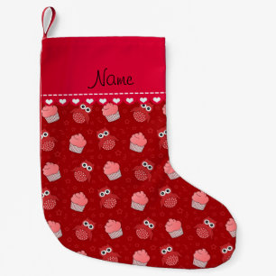 Calcetín Navideño Pequeño Nombre personalizado del patrón de estrellas de to