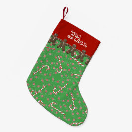 Calcetín Navideño Pequeño Nombre personalizado Ethan Gingerbread Men Holiday