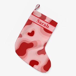 Calcetín Navideño Pequeño Nombre Personalizado Lindo Color Rojo Feliz Navida