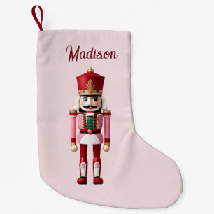 Calcetín Navideño Pequeño Nombre personalizado Nutcracker Navidades rojos ro