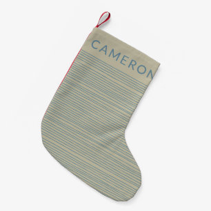Calcetín Navideño Pequeño Nombre Personalizado Patrón de Líneas Abstractas A